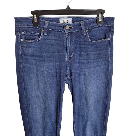 Paige Womens Size 30 Blue Solid Ankle Skinny Jeans - Picture 2 of 11